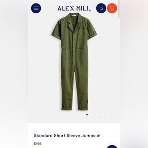 Alex Mill Standard Short Sleeve Jumpsuit in Faded Olive